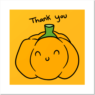 Thank You Cute Orange Bell Pepper Posters and Art